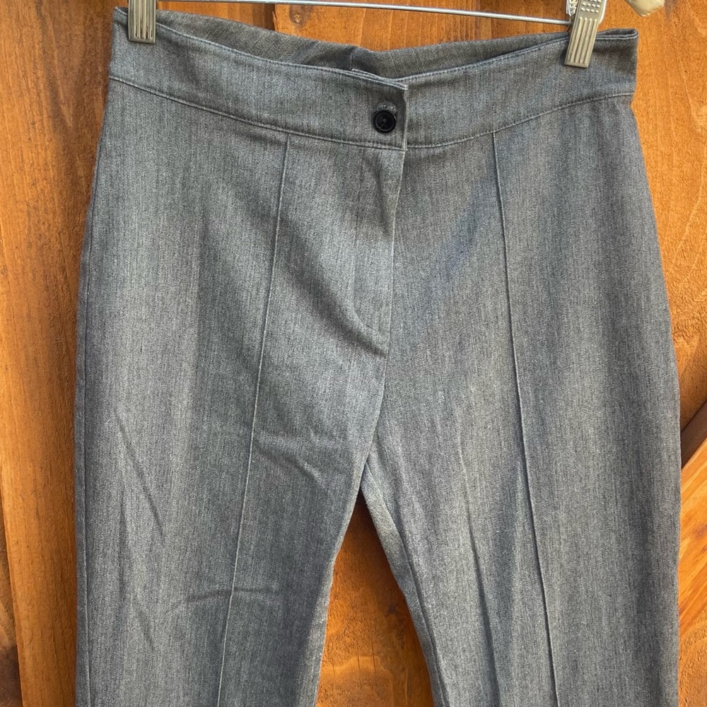 Womens Gray Cotton Flare Bootcut Stretch Work Pants Slacks Trousers Vtg Sz Small - Picture 2 of 11